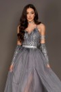 ДЪЛЪГ СЕТ ТОП С ПОЛА SOPHIA ПАЙЕТИ ТЮЛ БРОКАТ ГРАФИТ ДЪЛЪГ СЕТ ТОП С ПОЛА SOPHIA ПАЙЕТИ ТЮЛ БРОКАТ ГРАФИТ