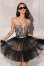 MINI SET TOP CU FUSTA ANNABELLE DANTELA GLITTER TUL NEAGRA ȘI NUDE MINI SET TOP CU FUSTA ANNABELLE DANTELA GLITTER TUL NEAGRA ȘI NUDE