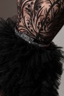 МINI SET TOP CON GONNA ALANI PIZZO GLITTERATO BROCCATO DI TULLE NERO CON NUDO МINI SET TOP CON GONNA ALANI PIZZO GLITTERATO BROCCATO DI TULLE NERO CON NUDO