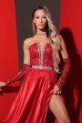 ДЪЛЪГ СЕТ ТОП С ПОЛА KATALINA ДАНТЕЛА ГЛИТЕР КАМЪНИ САТЕН ЧЕРВЕН ДЪЛЪГ СЕТ ТОП С ПОЛА KATALINA ДАНТЕЛА ГЛИТЕР КАМЪНИ САТЕН ЧЕРВЕН