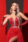 ДЪЛЪГ СЕТ ТОП С ПОЛА TIANA ДАНТЕЛА ГЛИТЕР КАМЪНИ ЧЕРВЕН ДЪЛЪГ СЕТ ТОП С ПОЛА TIANA ДАНТЕЛА ГЛИТЕР КАМЪНИ ЧЕРВЕН