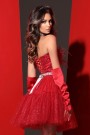MINI CONJUNTO TOP CON FALDA CALLISTA PLUMAS ЕNCAJE BRILLANTE BROCADO DE TUL ROJO MINI CONJUNTO TOP CON FALDA CALLISTA PLUMAS ЕNCAJE BRILLANTE BROCADO DE TUL ROJO