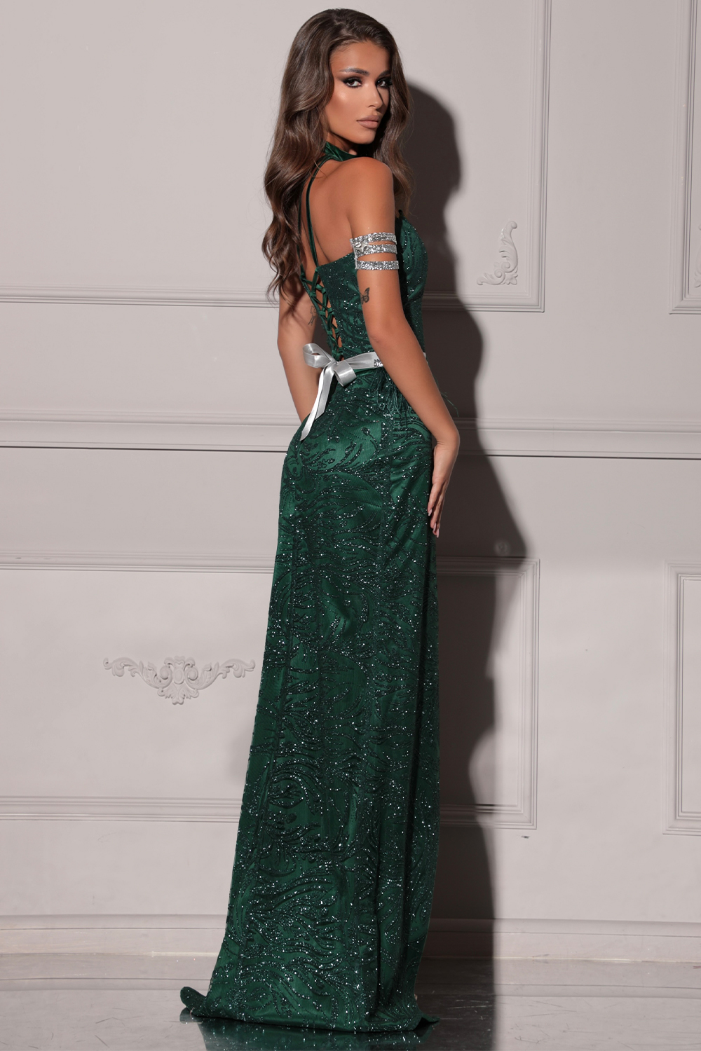 MAXI CONJUNTO TOP CON FALDA SALLY ЕNCAJE BRILLANTE VERDE OSCURO MAXI CONJUNTO TOP CON FALDA SALLY ЕNCAJE BRILLANTE VERDE OSCURO