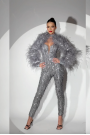 MAXI CROP TOP AND PANTS SET MELISSA SEQUIN SILVER MAXI CROP TOP AND PANTS SET MELISSA SEQUIN SILVER