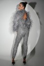 MAXI CROP TOP AND PANTS SET MELISSA SEQUIN SILVER MAXI CROP TOP AND PANTS SET MELISSA SEQUIN SILVER