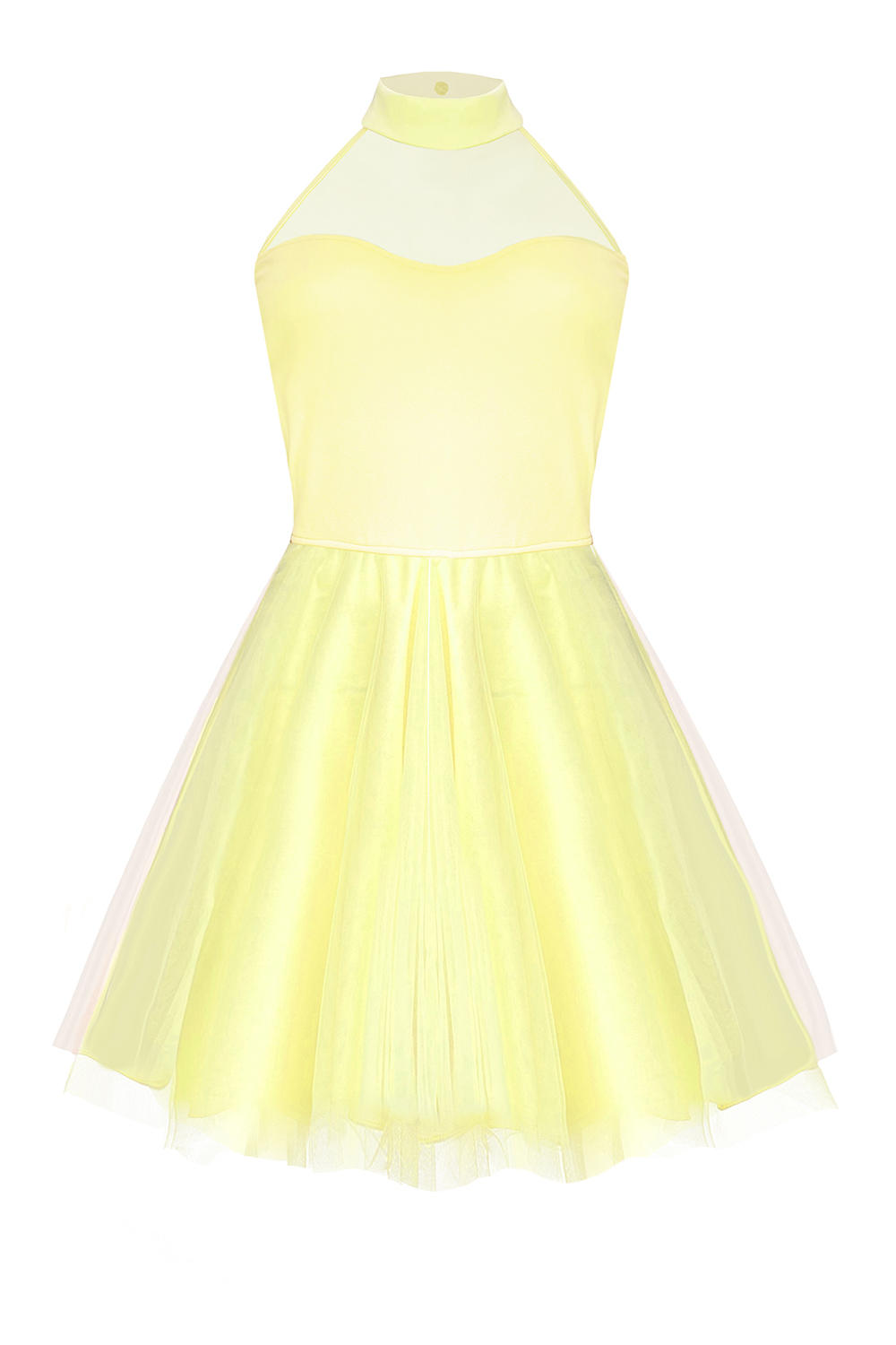 MINI DRESS NAOMI TRICOT TULLE YELLOW MINI DRESS NAOMI TRICOT TULLE YELLOW