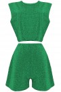 МINI SET TOP CON PANTALONI CHLOEY JERSEY LAMÉ VERDE МINI SET TOP CON PANTALONI CHLOEY JERSEY LAMÉ VERDE