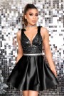 MINI VESTIDO BLAKE ЕNCAJE SATÍN NEGRO MINI VESTIDO BLAKE ЕNCAJE SATÍN NEGRO