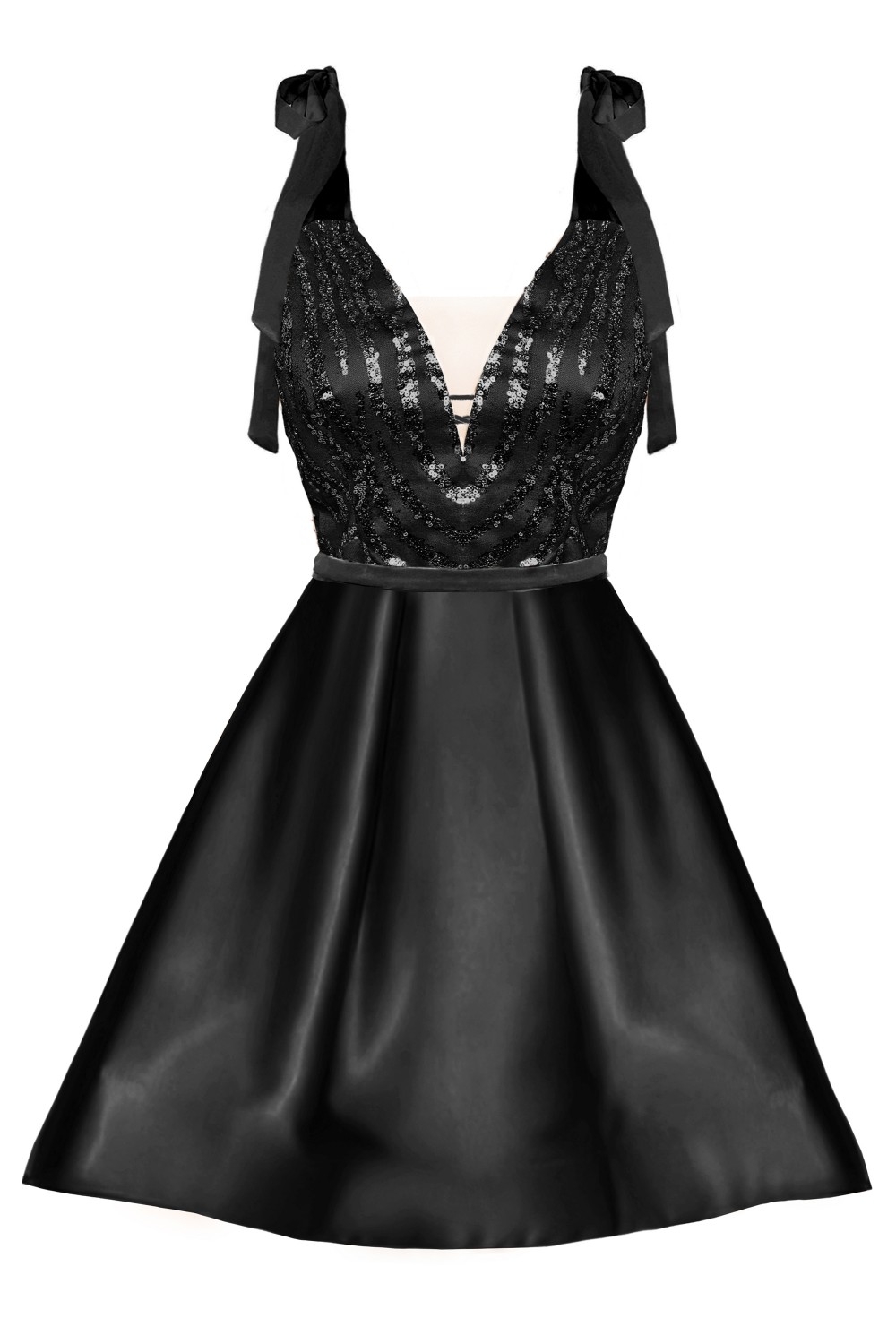 MINI VESTIDO BLAKE ЕNCAJE SATÍN NEGRO MINI VESTIDO BLAKE ЕNCAJE SATÍN NEGRO