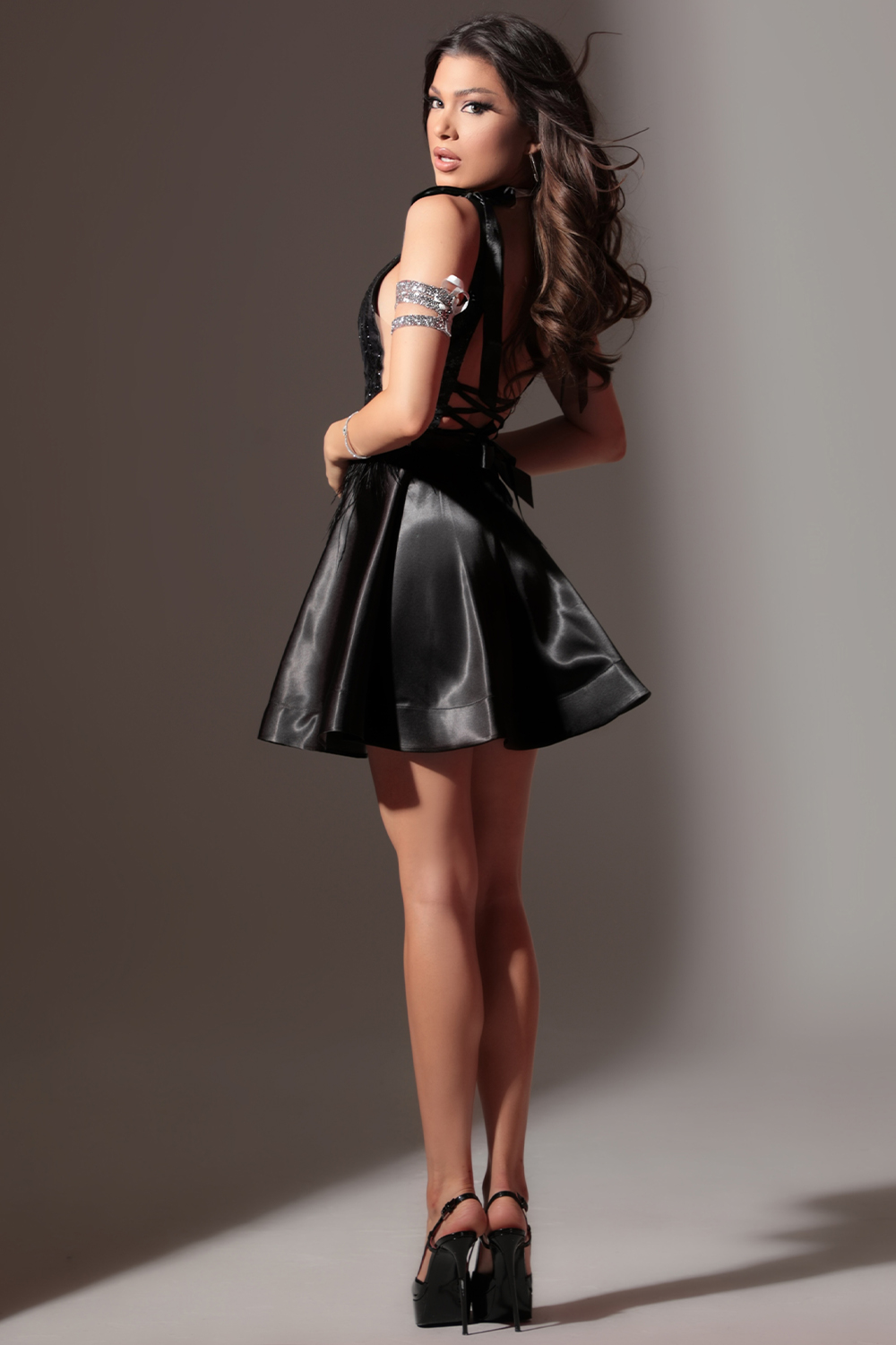 MINI VESTIDO BLAKE ЕNCAJE SATÍN NEGRO MINI VESTIDO BLAKE ЕNCAJE SATÍN NEGRO
