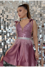 МINI VESTITO BLAKE PIZZO RASO LAVANDA МINI VESTITO BLAKE PIZZO RASO LAVANDA