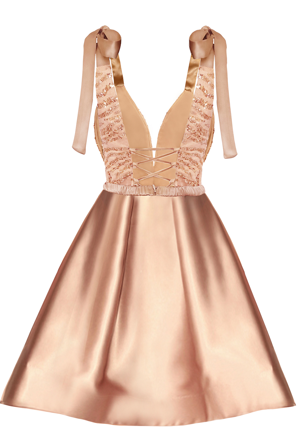 MINI VESTIDO BLAKE ЕNCAJE SATÍN DORADO MINI VESTIDO BLAKE ЕNCAJE SATÍN DORADO