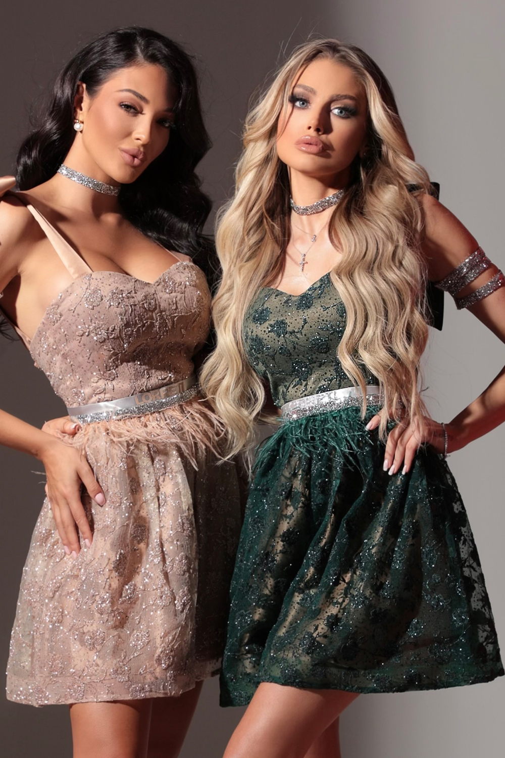 MINI DRESS MILA LACE DARK GREEN