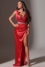 MAXI VESTIDO BIANCA ЕNCAJE SATÍN ROJO MAXI VESTIDO BIANCA ЕNCAJE SATÍN ROJO