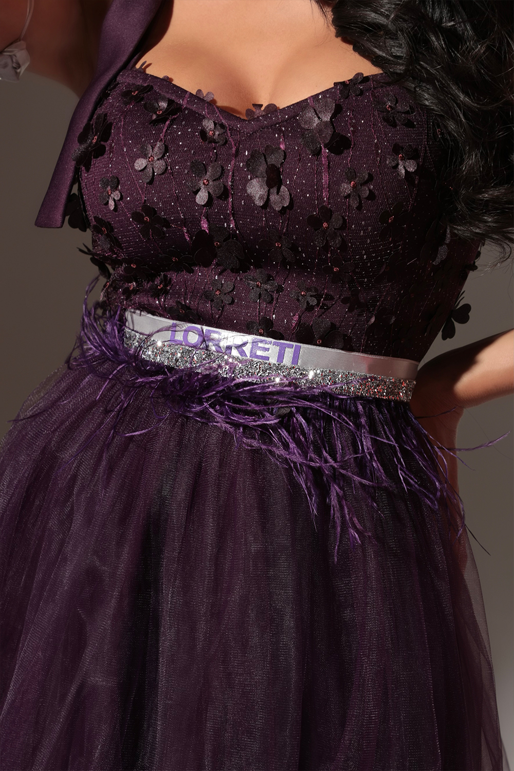 MINI DRESS MARY LACE TULLE DARK PURPLE MINI DRESS MARY LACE TULLE DARK PURPLE
