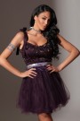MINI DRESS MARY LACE TULLE DARK PURPLE MINI DRESS MARY LACE TULLE DARK PURPLE