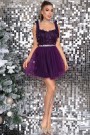 MINI DRESS MARY LACE TULLE DARK PURPLE MINI DRESS MARY LACE TULLE DARK PURPLE