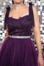 MINI DRESS MARY LACE TULLE DARK PURPLE MINI DRESS MARY LACE TULLE DARK PURPLE