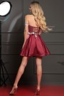 MINI CONJUNTO TOP CON FALDA NORMA ЕNCAJE BRILLANTE SATÍN BORGOÑA