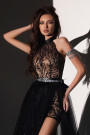 MAXI SET TOP CU PANTALONI ȘI MANTIE ELSIE DANTELA GLITTER BROCADĂ DE TUL NEAGRA ȘI NUDE MAXI SET TOP CU PANTALONI ȘI MANTIE ELSIE DANTELA GLITTER BROCADĂ DE TUL NEAGRA ȘI NUDE