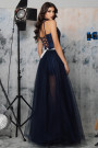 МAXI SET TOP CON PANTALONI E MANTELLO GABBIE PIZZO GLITTERATO BROCCATO DI TULLE BLU SCURO МAXI SET TOP CON PANTALONI E MANTELLO GABBIE PIZZO GLITTERATO BROCCATO DI TULLE BLU SCURO