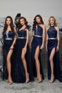 MAXI CONJUNTO TOP CON FALDA SALLY ЕNCAJE BRILLANTE АZUL OSCURO