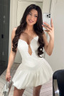 MINI CONJUNTO TOP CON FALDA LEANNE SATÍN BLANCO MINI CONJUNTO TOP CON FALDA LEANNE SATÍN BLANCO