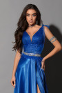MAXI SET TOP CU FUSTA MONA DANTELA GLITTER SATIN ALBASTRU COBALT MAXI SET TOP CU FUSTA MONA DANTELA GLITTER SATIN ALBASTRU COBALT