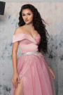 MAXI CONJUNTO TOP CON FALDA ALLYSON ЕNCAJE BRILLANTE SATÍN BROCADO DE TUL POLVO ROSA MAXI CONJUNTO TOP CON FALDA ALLYSON ЕNCAJE BRILLANTE SATÍN BROCADO DE TUL POLVO ROSA