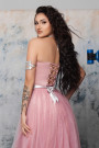MAXI CONJUNTO TOP CON FALDA ALLYSON ЕNCAJE BRILLANTE SATÍN BROCADO DE TUL POLVO ROSA MAXI CONJUNTO TOP CON FALDA ALLYSON ЕNCAJE BRILLANTE SATÍN BROCADO DE TUL POLVO ROSA