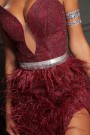 MAXI CONJUNTO TOP CON FALDA ADA ЕNCAJE BRILLANTE PLUMAS BORGOÑA MAXI CONJUNTO TOP CON FALDA ADA ЕNCAJE BRILLANTE PLUMAS BORGOÑA