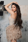 MAXI CONJUNTO TOP CON FALDA AYLA ЕNCAJE BRILLANTE BROCADO DE TUL NUDE CON PLATEADO MAXI CONJUNTO TOP CON FALDA AYLA ЕNCAJE BRILLANTE BROCADO DE TUL NUDE CON PLATEADO