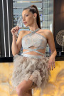 МИНИ СЕТ ТОП С ПОЛА SHARPAY ДАНТЕЛА ГЛИТЕР КАМЪНИ ТЮЛ БРОКАТ СРЕБЪРЕН С НЮД МИНИ СЕТ ТОП С ПОЛА SHARPAY ДАНТЕЛА ГЛИТЕР КАМЪНИ ТЮЛ БРОКАТ СРЕБЪРЕН С НЮД